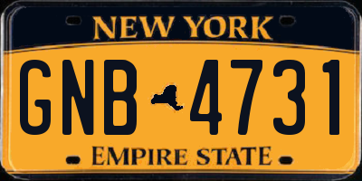 NY license plate GNB4731