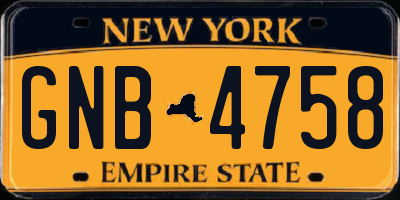 NY license plate GNB4758