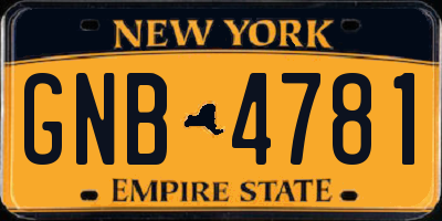 NY license plate GNB4781