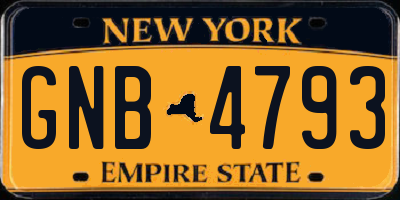 NY license plate GNB4793