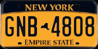 NY license plate GNB4808