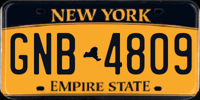 NY license plate GNB4809