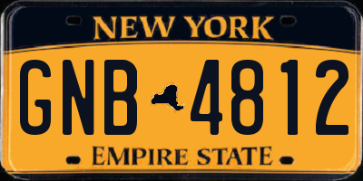 NY license plate GNB4812