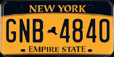 NY license plate GNB4840