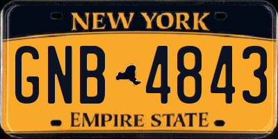 NY license plate GNB4843