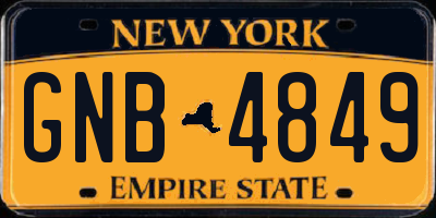 NY license plate GNB4849