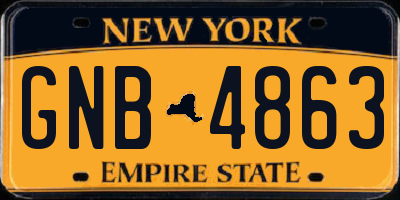 NY license plate GNB4863