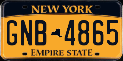 NY license plate GNB4865