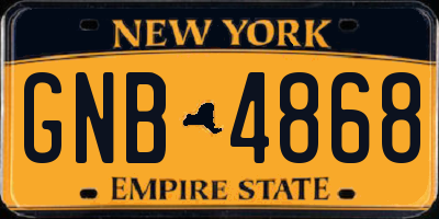 NY license plate GNB4868