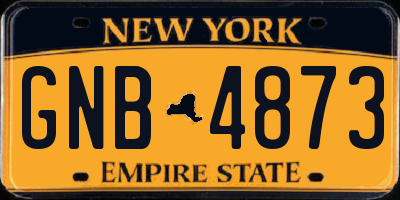 NY license plate GNB4873