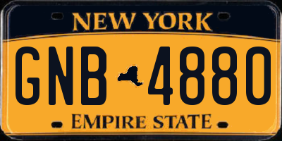NY license plate GNB4880