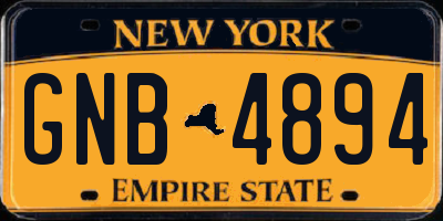 NY license plate GNB4894