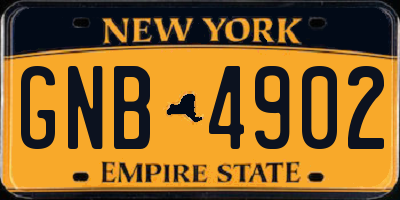 NY license plate GNB4902