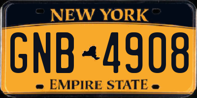 NY license plate GNB4908