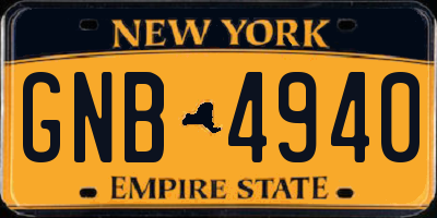 NY license plate GNB4940