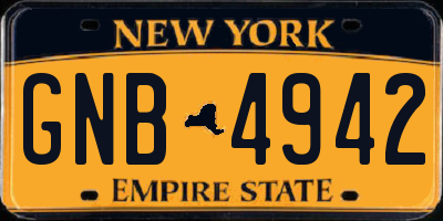NY license plate GNB4942