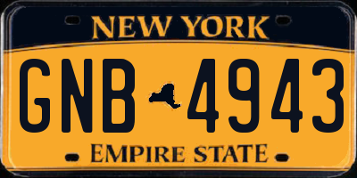 NY license plate GNB4943