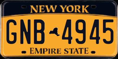 NY license plate GNB4945