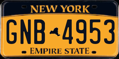 NY license plate GNB4953