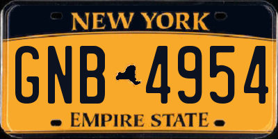 NY license plate GNB4954