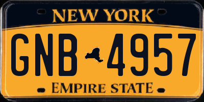 NY license plate GNB4957