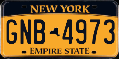 NY license plate GNB4973