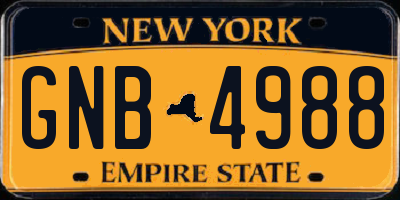 NY license plate GNB4988