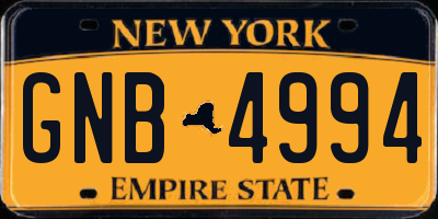 NY license plate GNB4994