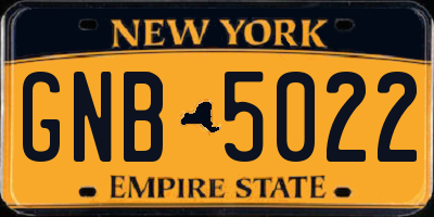 NY license plate GNB5022