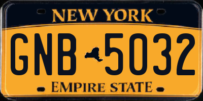 NY license plate GNB5032