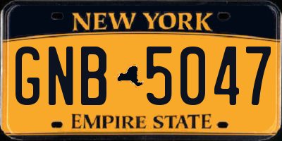 NY license plate GNB5047