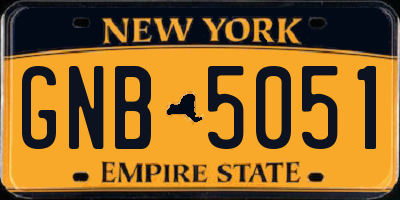 NY license plate GNB5051