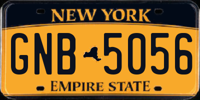 NY license plate GNB5056