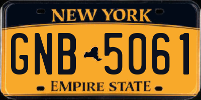 NY license plate GNB5061