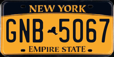 NY license plate GNB5067