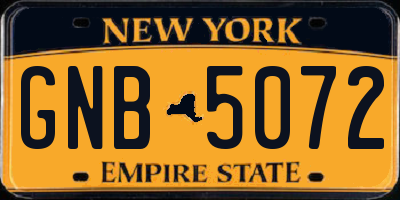 NY license plate GNB5072
