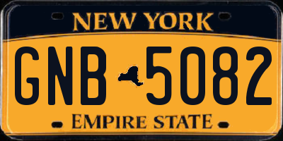 NY license plate GNB5082
