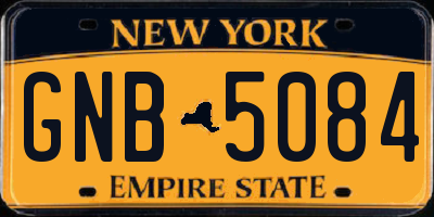 NY license plate GNB5084