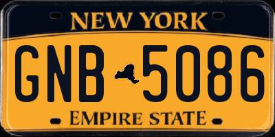 NY license plate GNB5086