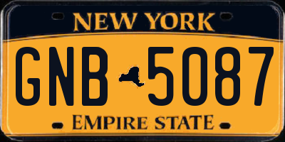NY license plate GNB5087