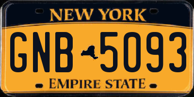 NY license plate GNB5093