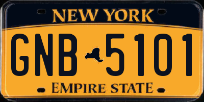 NY license plate GNB5101