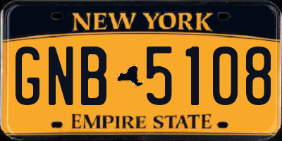 NY license plate GNB5108