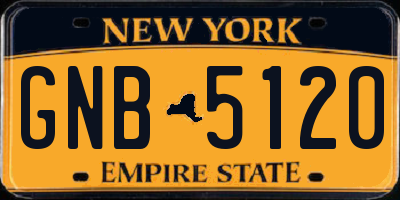 NY license plate GNB5120