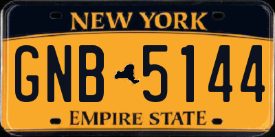 NY license plate GNB5144