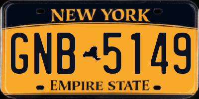 NY license plate GNB5149