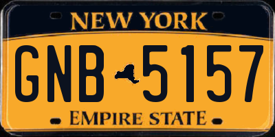NY license plate GNB5157