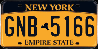 NY license plate GNB5166