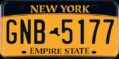 NY license plate GNB5177
