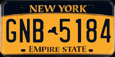 NY license plate GNB5184
